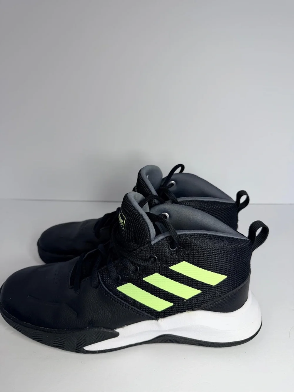 adidas Own The Game Mid Top Lace-Up Athletic Sneaker Black/Green/White EF0308